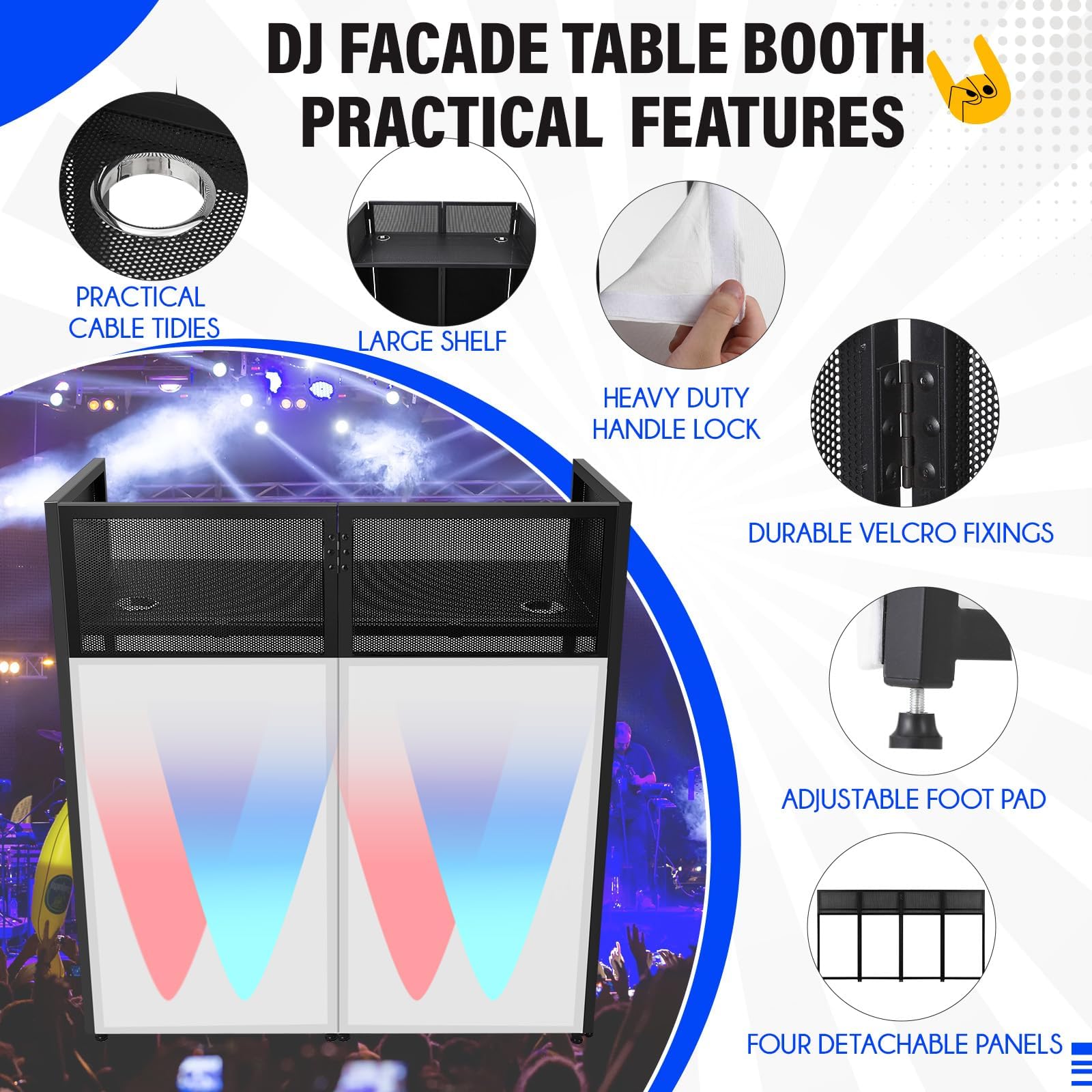 Amazon.com: Portable DJ Facade Booth, Foldable DJ Table Station